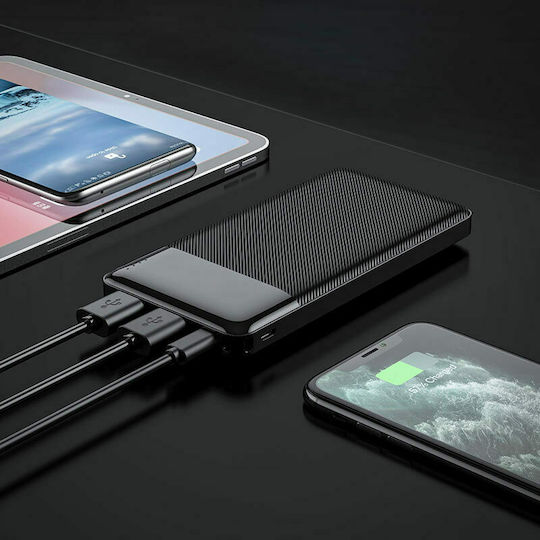 Hoco J72 Power Bank 10000mAh 10W with 2 USB-A Ports and USB-C Port Black view 3