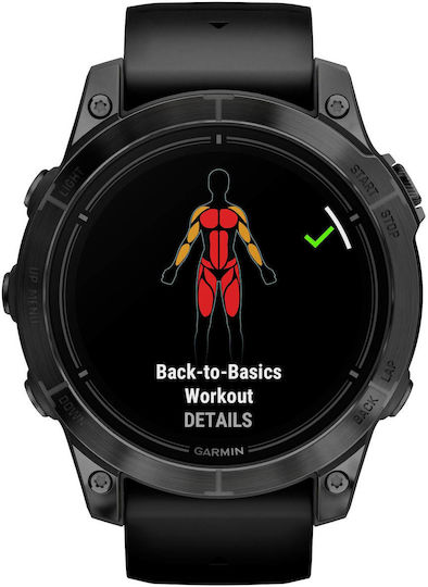 Garmin epix Pro (Gen 2) Standard Edition Stainless Steel 47mm Waterproof Smartwatch with Heart Rate Monitor (Slate Grey with Black Band) view 2