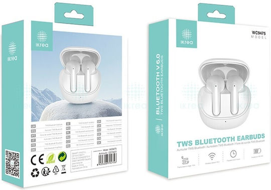 Ikrea WC9475 In-ear Bluetooth Handsfree Earphones White view 1