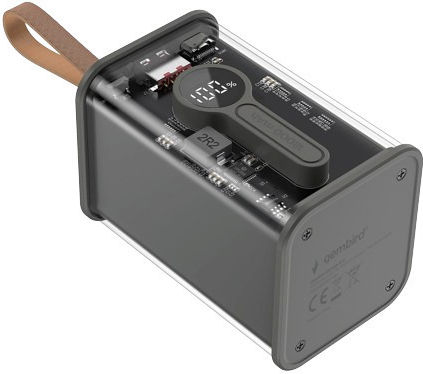 Gembird Power Bank 18000mAh 18W with USB-A Port and USB-C Port Quick Charge 3.0 Transparent view 5