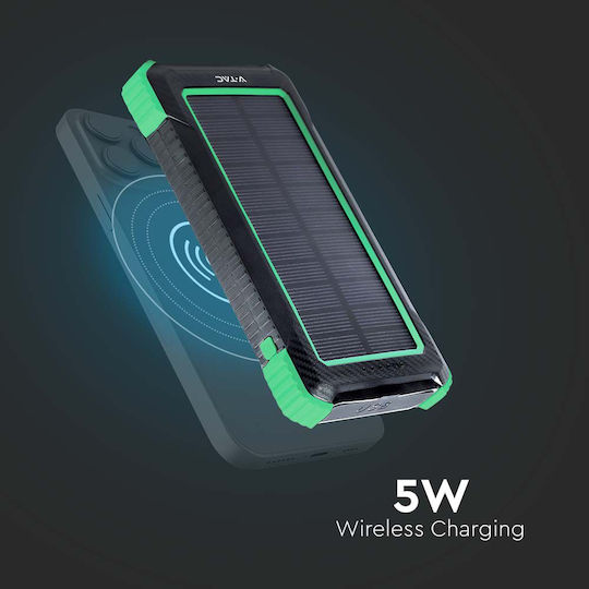 V-TAC Solar Power Bank 10000mAh 10W with USB-A Port Black vue 8