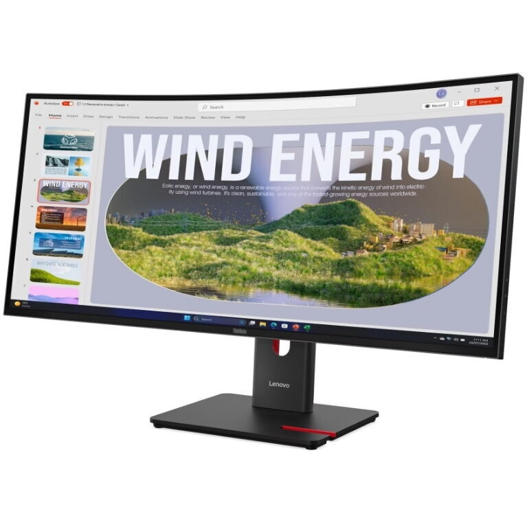 Lenovo T34WD-40 Ultrawide IPS Monitor 34" QHD 3440x1440 with Response Time 6ms GTG view 2