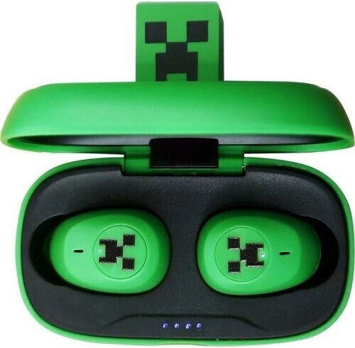 OTL Minecraft 3D Character In-ear Bluetooth Handsfree Earphones with Charging Case Green view 4