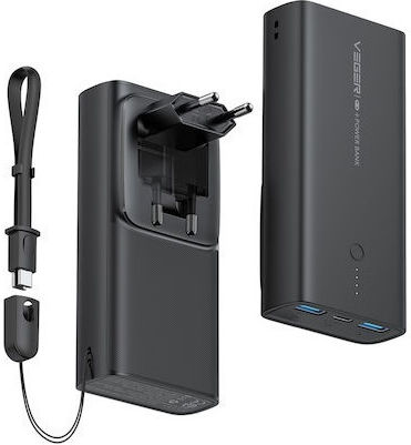 Veger ACE100 Power Bank 10000mAh 20W with 2 USB-A Ports and USB-C Port Power Delivery / Quick Charge 3.0 Black view 4