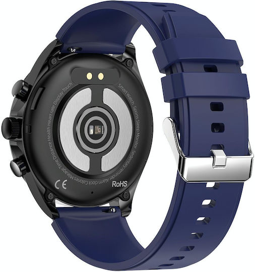 Et440 1.39 Inch Color Screen Smart Silicone Strap Watch Support Heart Rate Blood Pressure Blood Oxygen Blood Glucose Monitoring Blue view 3