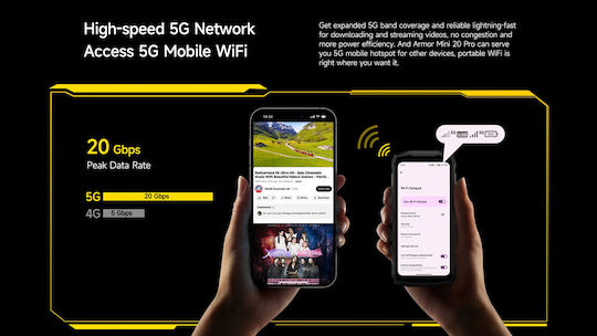 Ulefone Armor Mini 20 Pro 5G Dual SIM (8GB/256GB) Resistant Smartphone Frost Black vue 7