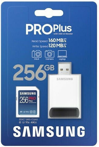 Samsung Pro Plus SDXC 256GB U3 V30 UHS-I 160MB/s with USB Reader Ansicht 6