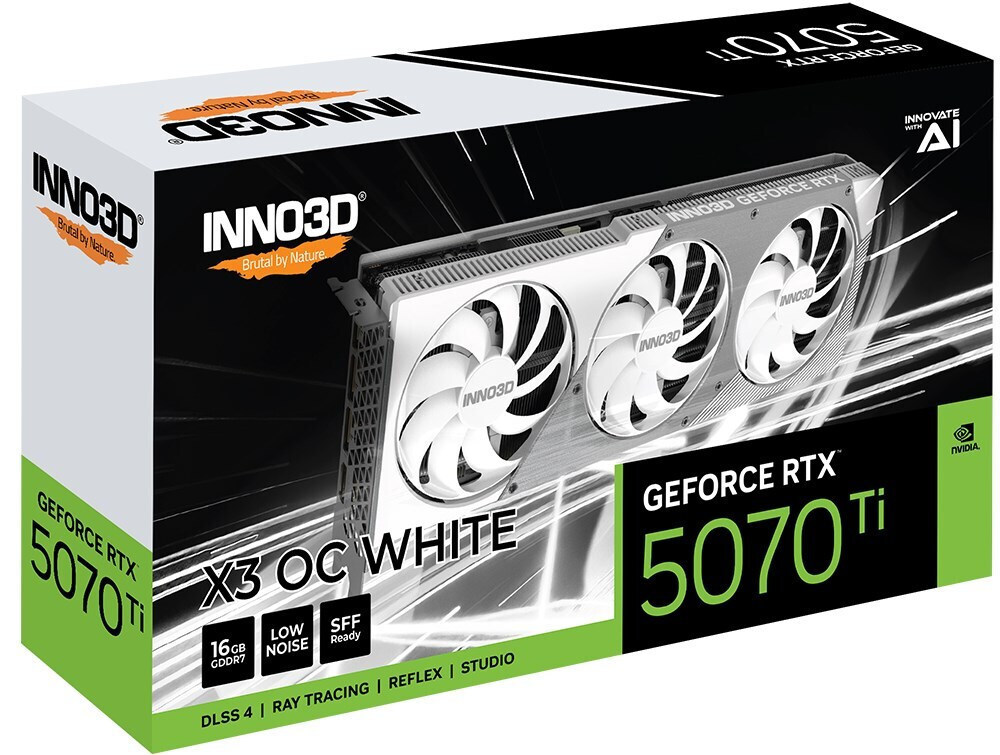 Inno 3D GeForce RTX 5070 Ti 16GB GDDR7 X3 OC WHITE Graphics Card N507T3-16D7X-176068W view 3