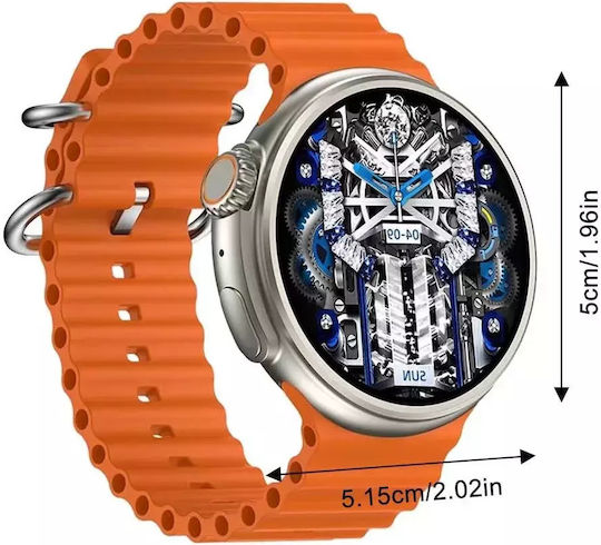 Nubi Z78 Ultra Smartwatch Bluetooth Talk Heart Rate Calories Blood Pressure Remote Camera Nfc Ai Voice Assistant Orange view 5