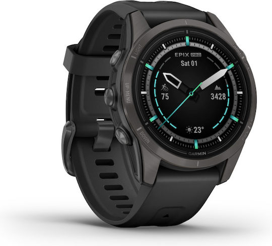 Garmin epix Pro Sapphire Edition Titanium Waterproof Smartwatch with Heart Rate Monitor (Carbon Gray DLC Titanium with Black) view 3