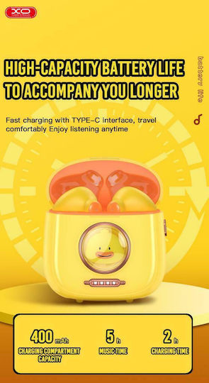 XO G6 In-ear Bluetooth Handsfree Earphones with Charging Case Yellow view 6