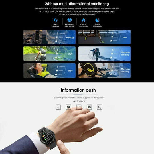 Elephone R8 Smartwatch with Heart Rate Monitor (Black) view 8