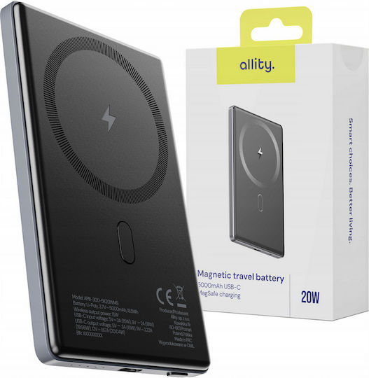Allity Power Bank 5000mAh 20W Power Delivery Gray view 2
