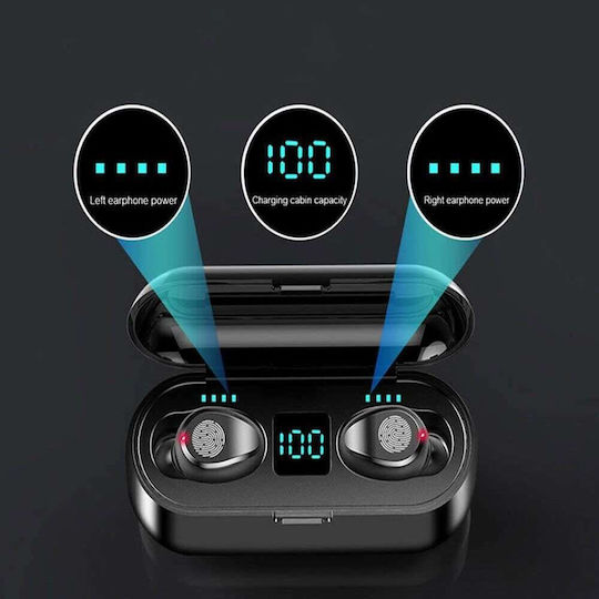 Sunfiner In-ear Bluetooth Handsfree Earphones with Charging Case Black vista 3