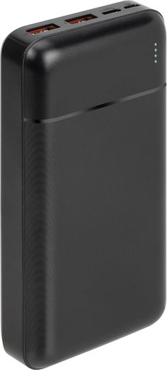 Rivacase VA2102 Power Bank 20000mAh 22.5W with 2 USB-A Ports and USB-C Port Power Delivery Black