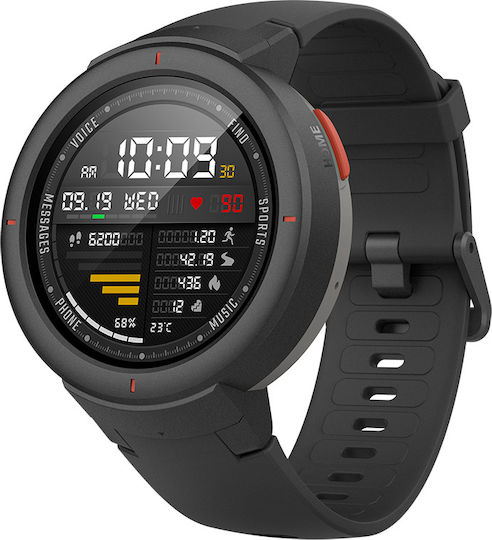 Amazfit Verge 43mm Smartwatch with Heart Rate Monitor (Black) view 1