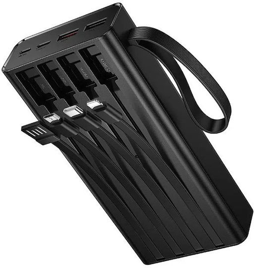 Hoco J155 Power Bank 20000mAh 22.5W with 2 USB-A Ports and USB-C Port Black vue 3