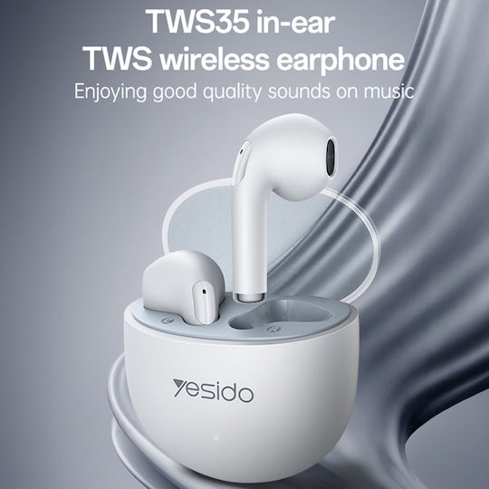 Yesido TWS35 Earbud Bluetooth Handsfree Earphones with Charging Case White view 3