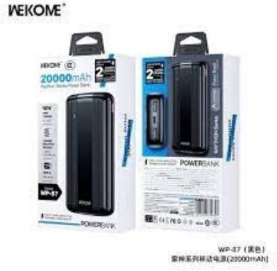 WK WP-87 Power Bank 20000mAh with 2 USB-A Ports and USB-C Port Black view 3
