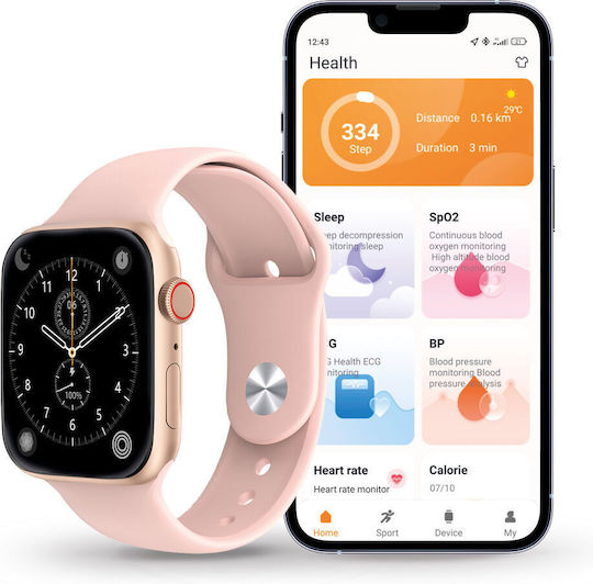Ksix Urban 4 Aluminium Smartwatch with Heart Rate Monitor (Pink) view 3