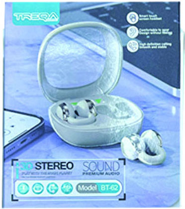 Treqa BT-62 Open Ear Bluetooth Handsfree Earphones with Sweat Resistance and Charging Case Black view 1