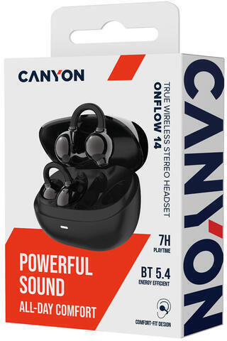 Canyon OnFlow 14 Open Ear Bluetooth Handsfree Headphones with Charging Case Black दृश्य 4