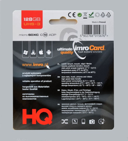 IMRO microSDXC 128GB U3 100MB/s with Adapter view 4