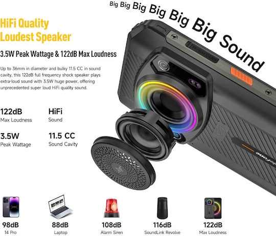Ulefone Armor 21 Dual SIM (8GB/256GB) Resistant Smartphone Black view 3