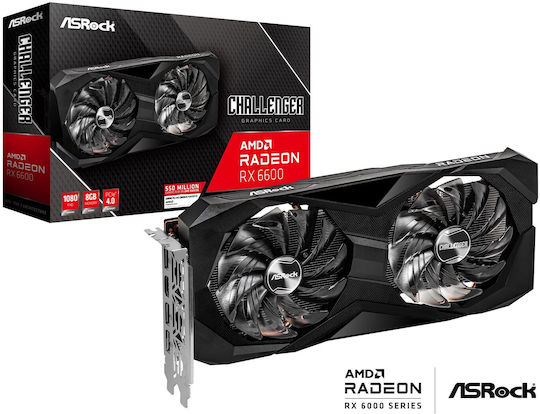 ASRock Radeon RX 6600 8GB GDDR6 Challenger D Graphics Card