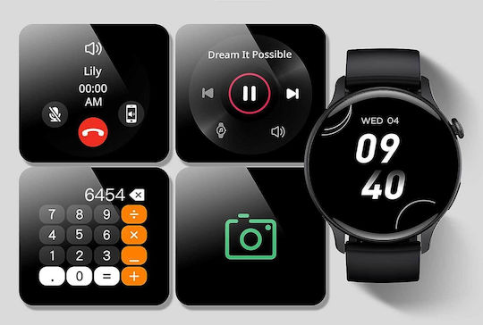 JANOLTY RLQA Smartwatch with Heart Rate Monitor (Black) view 3