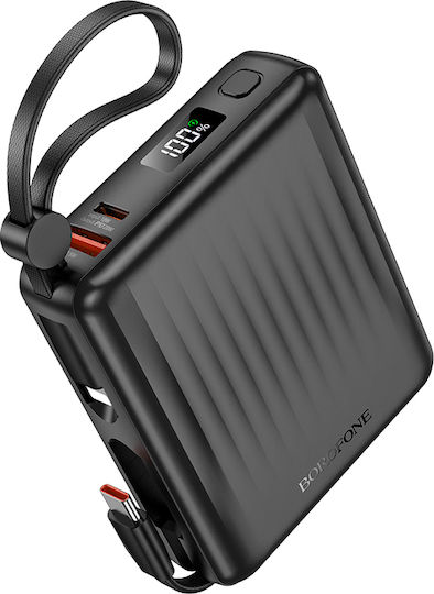 Borofone BJ70A Power Bank 15000mAh 20W with USB-A Port and USB-C Port Black vue 2