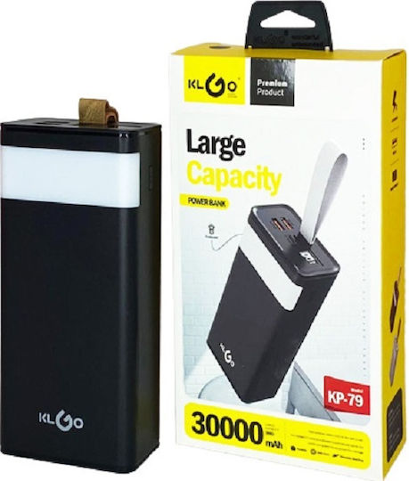 KLGO KP-79 Power Bank 30000mAh with 2 USB-A Ports Black view 5