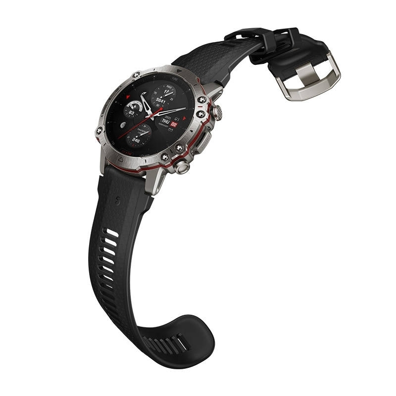 Amazfit Falcon Titanium Waterproof Smartwatch with Heart Rate Monitor (Supersonic Black) vue 4