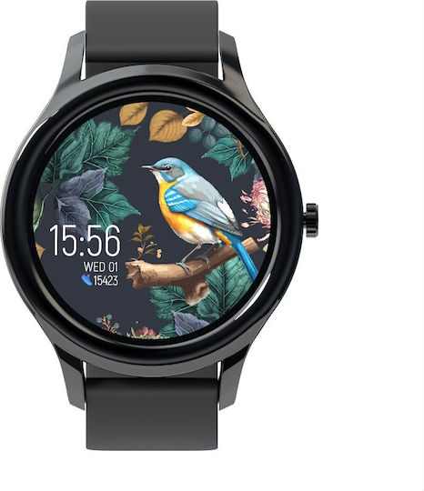 Forever ForeVive 3 SB-340 with 3W bluetooth speaker 43mm Smartwatch with Heart Rate Monitor (Black) view 2