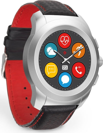 MyKronoz ZeTime Premium Stainless Steel 44mm Smartwatch with Heart Rate Monitor (Red) view 4