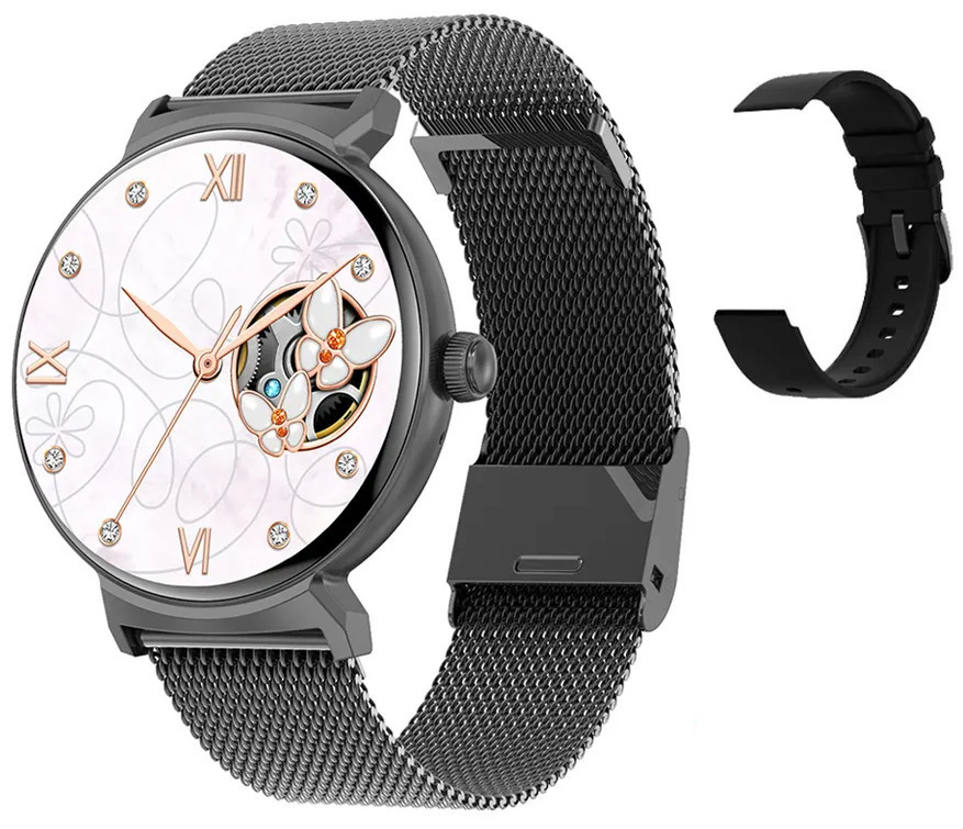 Aluminium Smartwatch with Heart Rate Monitor (Black)