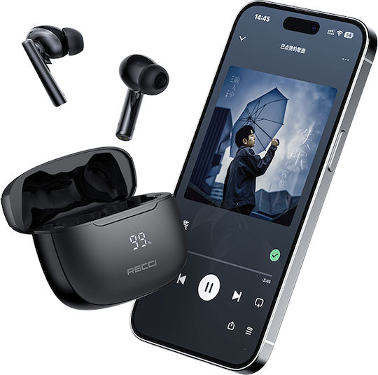 Recci Warrior TWS In-ear Bluetooth Handsfree Earphones with Charging Case Black view 5