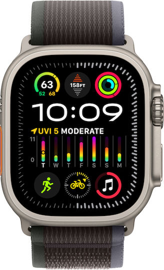 Apple Watch Ultra 2 Titanium 49mm Waterproof with eSIM and Heart Rate Monitor (Blue/Black Trail Loop - M/L)