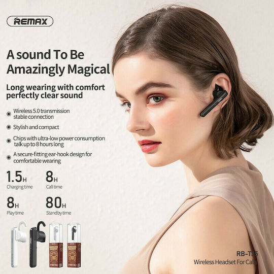 Remax RB-T35 Earbud Bluetooth Handsfree Earphone White view 4