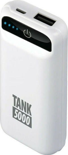 Lampa Tank Power Bank 5000mAh with USB-A Port White