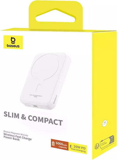 Baseus Mini MagSafe Power Bank 6000mAh 20W with USB-C Port White view 6