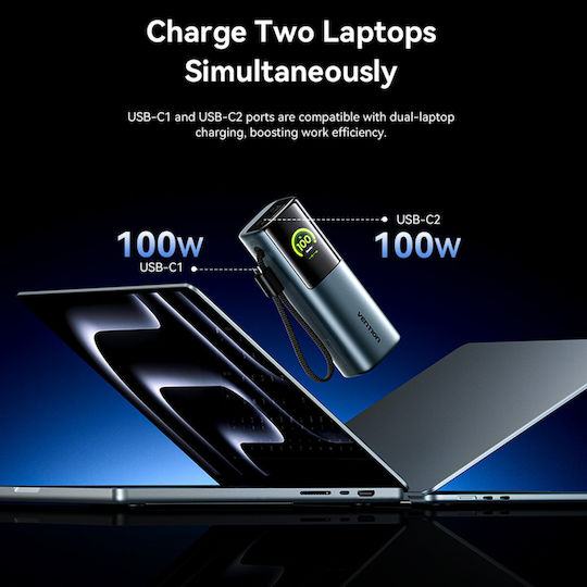 Vention Powerhive 27000mAh 200W with USB-A Port and USB-C Port Black view 7