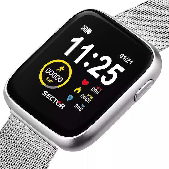 Sector S-04 Stainless Steel 40mm Smartwatch (Silver) view 5