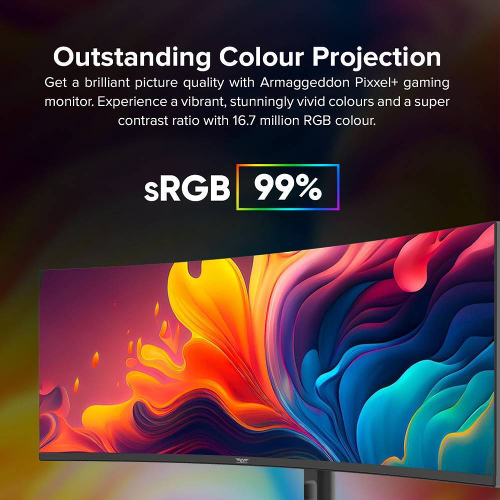 Armaggeddon XTREME SERIES XC34UWQHD Ultrawide HDR Curved Gaming Monitor 34" QHD 3440x1440 180Hz with 1ms Response Time GTG view 4