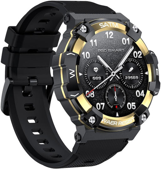 PG666 Smartwatch with Heart Rate Monitor (Black Gold) view 2