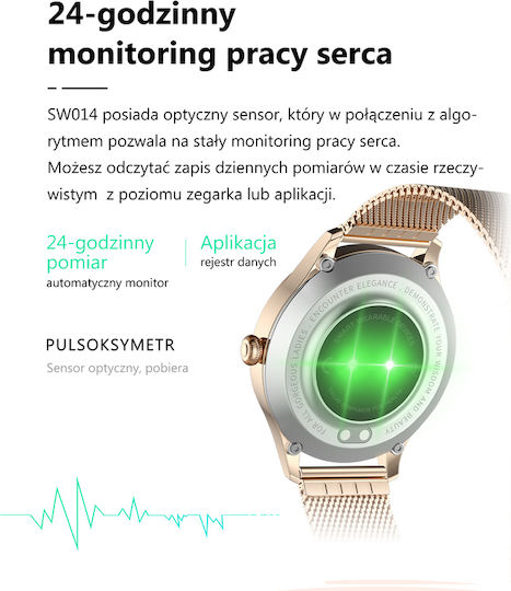 G.Rossi SG009D 38mm Smartwatch with Heart Rate Monitor (Gold) vue 4
