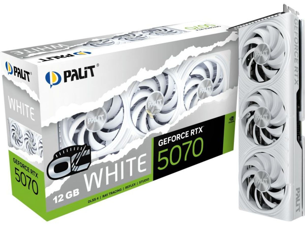 Palit GeForce RTX 5070 12GB GDDR7 White OC Graphics Card NE75070U19K9-GB2050W view 1