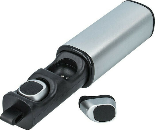 Forever TWE-200 In-ear Bluetooth Handsfree Earphones with Sweat Resistance and Charging Case Silver vue 3