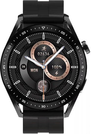 Microwear HW28 Stainless Steel Smartwatch with Heart Rate Monitor (Black)