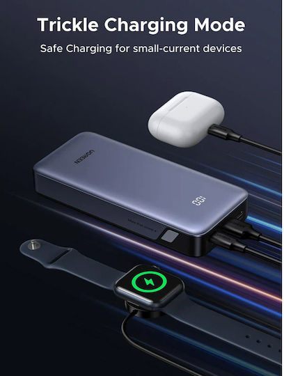 Ugreen PB532/55989B Power Bank 20000mAh 30W with USB-A Port and 2 USB-C Ports Power Delivery Gray view 8